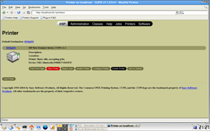 Pantalla de CUPS al aadir la impresora