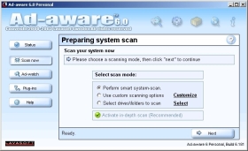 Discos a escanear en Ad-aware