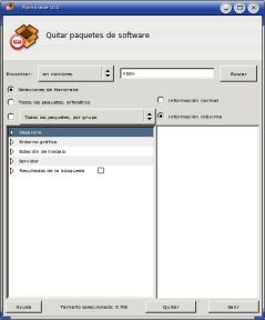 Ventana quitar Software Mandrake