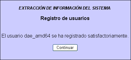 Registro correcto