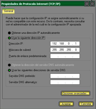 TCP/IP configurado