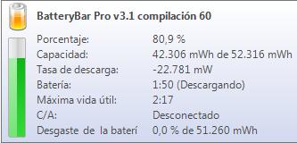 Indicador de los parmetros de la batera