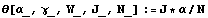 θ[α_, γ_, W_, J_, N_] := J * α/N