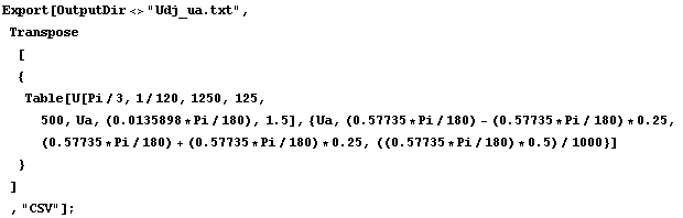 RowBox[{RowBox[{Export, [, RowBox[{OutputDir<>"Udj_ua.txt", ,, , RowBo ... ], /, 1000}]}], }}]}], ]}], , }}], , ]}], , ,, "CSV"}], ]}], ;}]