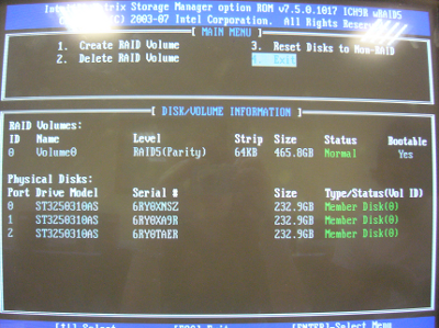 Configuración final del RAID 5