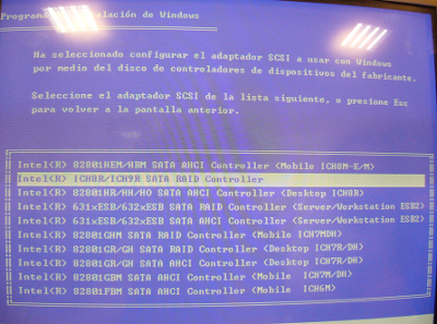 Lista de drivers RAID